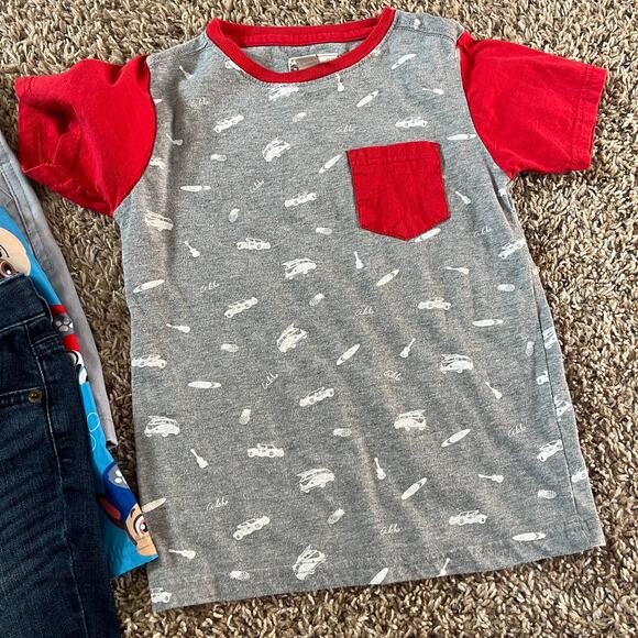 Boys Size 6 Kids Lot of 5 Button Down Shirt Top Denim Short Casual Graphic - Picture 3 of 6